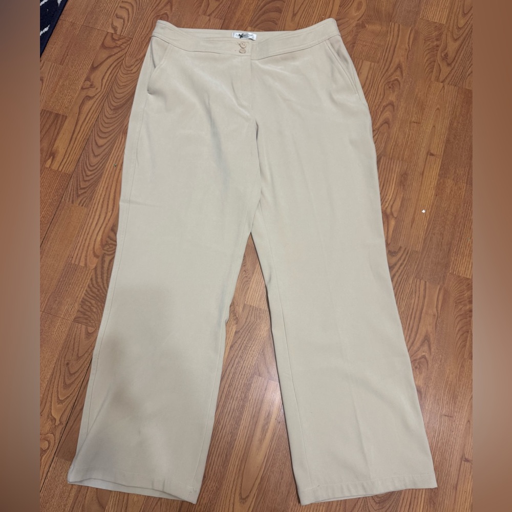 ✨Coldwater Creek Wide Leg Dress Pants, Size 16 EUC Tan